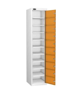Probe 10 Door Key Locking Personal Storage Steel Locker Orange Doors