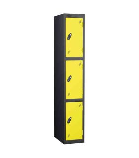  Probe 3 Door High Steel Storage Locker Padlock Hasp Lock - lemon door black body