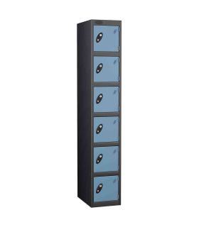 Probe 6 Door Key Locking Personal Storage Steel Locker ocean blue doors and black body