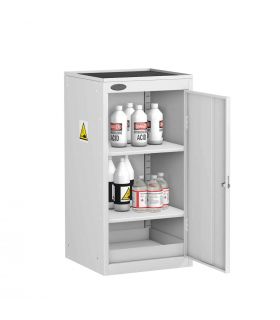 Probe AA-UD Acid Alkali Small Steel Cabinet with Dished Top - door open