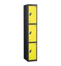  Probe 3 Door High Steel Storage Locker Padlock Hasp Lock - lemon door black body