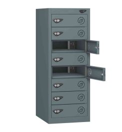 Probe UltraBox 4 Door Plastic Locker grey doors with optional sloping top