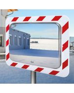 Vialux 858-AB Frost-Free Stainless Steel Traffic Mirror 800x600 on post